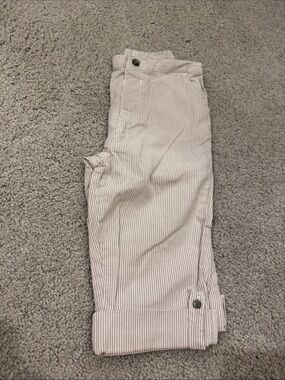 Janie and Jack Cream and White Pinstripe Cotton Casual Pants
